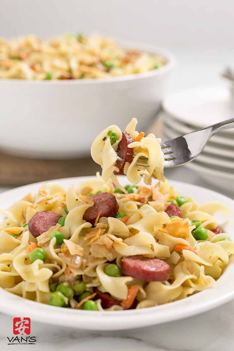 Sausage and Egg Roll Noodles