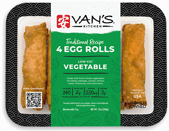 Vegetable Egg Roll  Van's Kitchen Four Pack with Sauce Egg Rolls
